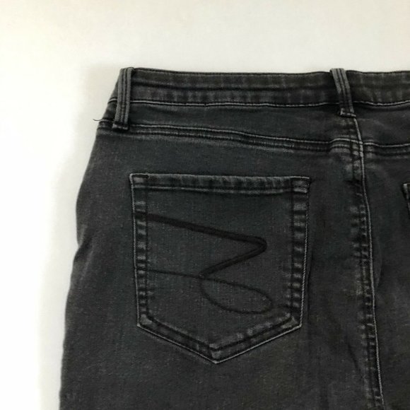 Seven7 Women's Black Dark Wash Mid Rise Skinny Jeans Regular Fit 16 34x27 - Picture 10 of 12